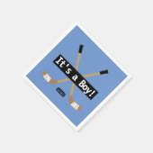 ホッケーベビーボーイブルーホッケースティック スタンダードカクテルナプキン (角)