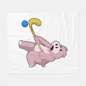 ホッケーホッケーのヒッポこうもり フリースブランケット (正面(横))