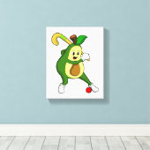 ホッケーホッケーアボカドこうもり キャンバスプリント (インサイチュ (ウッドフロア))