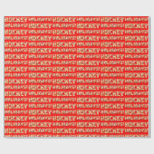 ホッケーホリデーズクリスマスギフトラップとサンタパターン ラッピングペーパー (フラット)