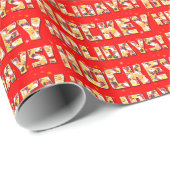 ホッケーホリデーズクリスマスギフトラップとサンタパターン ラッピングペーパー (ロールコーナー)