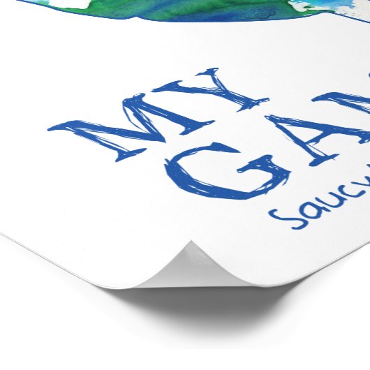 ホッケーマイゲームの水のカラーポスター ポスター (角)