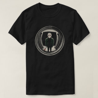 ホッケーマスクの切り裂き魔のドアののぞき穴 Tシャツ