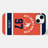 ホッケーママジャージ番号スマホケース Case-Mate iPhoneケース (裏面 (横))