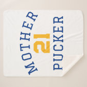 ホッケーママ毛布マザーパーッカスタムカー番号 シェルパブランケット (正面(横))