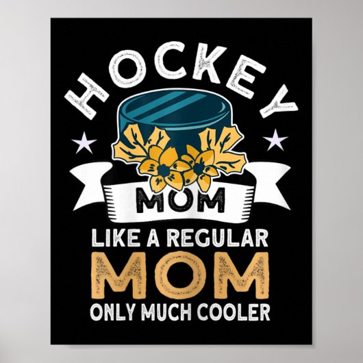 ホッケーママ – レトロホッケープレイヤーアイスホッケー ポスター (正面)