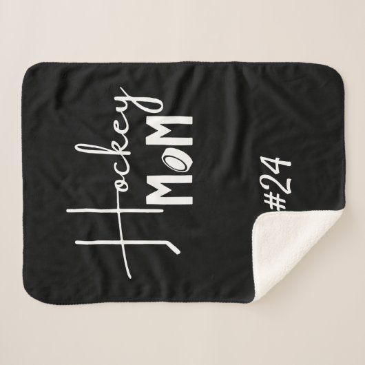 ホッケーマムリンクギア毛布書き黒 シェルパブランケット (正面(横))