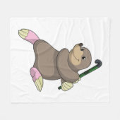 ホッケーモールアットホッケーこうもり フリースブランケット (正面(横))