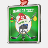ホッケーユニーククリスマスオーナメントパーソナライズされた, メタルオーナメント (左)