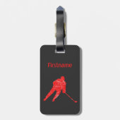 ホッケーラゲージタグ-赤と黒 ラゲッジタグ (裏面縦)