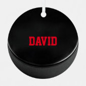 ホッケーラバーパーソナライズされたオーナメント メタルオーナメント (正面)