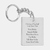 ホッケーラバープレイヤーファン、私が予備時間で行う事 キーホルダー (正面左)