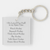ホッケーラバープレイヤーファン、私が予備時間で行う事 キーホルダー (裏面)