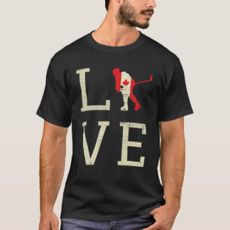 ホッケーラブカナダデイメープル誇りを持ったカナダ国旗C Tシャツ