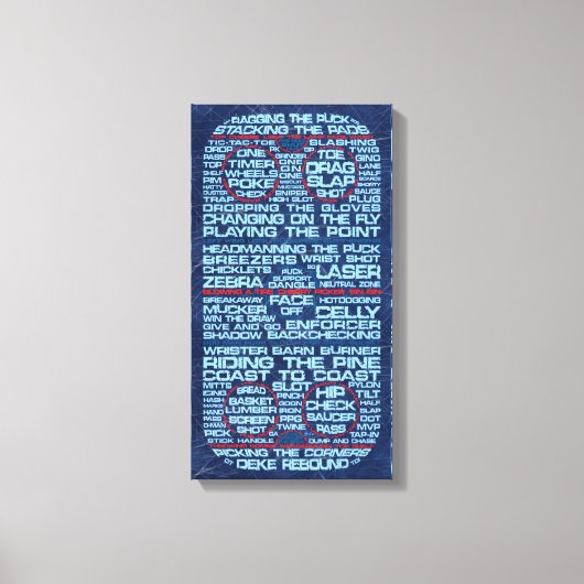 ホッケーリンクタイポグラフィキャンバス印刷 キャンバスプリント (正面)