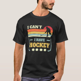 ホッケーレトロヴィンテージホッケープレーヤーを持てない Tシャツ
