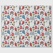 ホッケーレフェリープレーヤーズ氷スケートで滑るリンクパターン ラッピングペーパー (フラット)