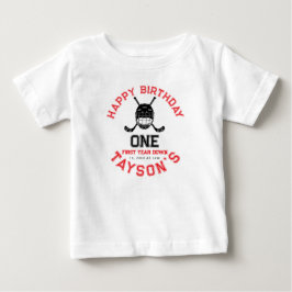 ホッケー初年度ダウン 1歳の誕生日 ベビーTシャツ