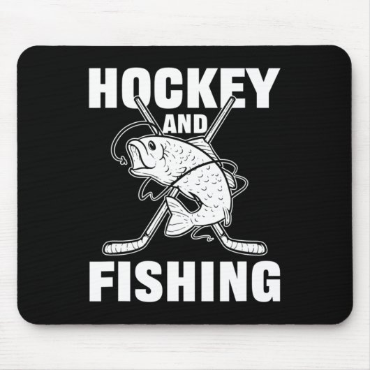 ホッケー及び魚釣りアイスホッケー魚狩り マウスパッド (正面)