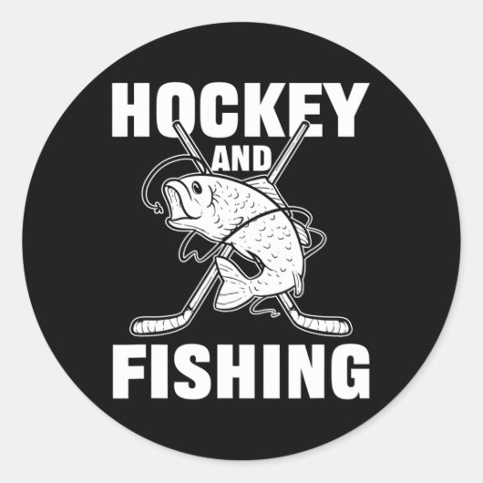 ホッケー及び魚釣りアイスホッケー魚狩り ラウンドシール (正面)