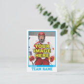 ホッケー収集可能トレーディングカード |アイスブルー コーリングカード (スタンド正面)