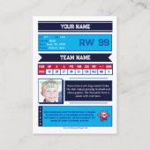 ホッケー収集可能トレーディングカード |アイスブルー コーリングカード (裏面)