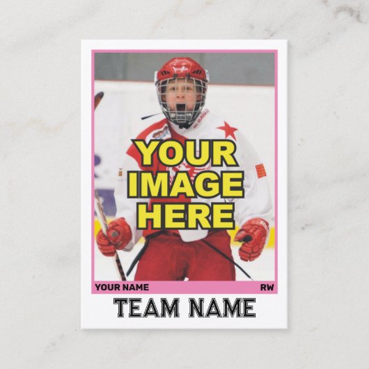 ホッケー収集可能トレーディングカード |ピンク コーリングカード (正面)