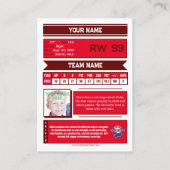 ホッケー収集可能トレーディングカード |赤 コーリングカード (裏面)