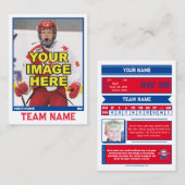 ホッケー収集可能トレーディングカード |青 コーリングカード (正面/裏面)