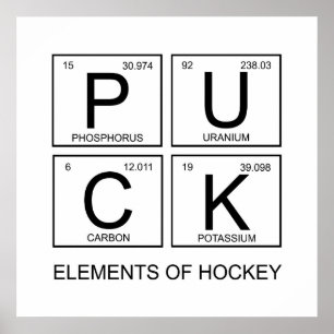 ホッケー周期表のPUCK要素 ポスター