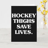 ホッケー女子の太ももが命を救う デザイン カード (黄色い花)
