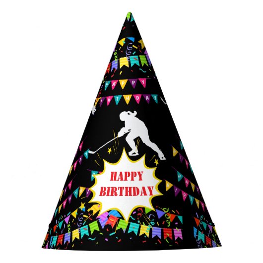 ホッケー女子選手の誕生日 パーティーハット (正面)