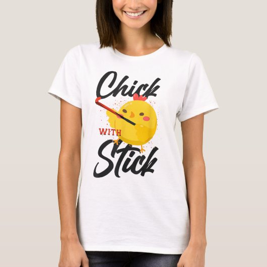 ホッケー女子 チキン+スティック _3 Tシャツ (正面)