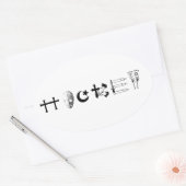 ホッケー宗教 楕円形シール (封筒)