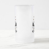 ホッケー式スポーツ用具パターン(白黒) フロストグラスビールジョッキ (中央)