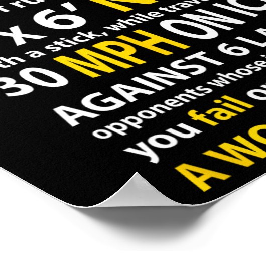 ホッケー引用文ホッケーは簡単ギフト女男性へ性ファン ポスター (角)