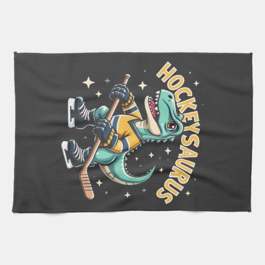 ホッケー恐竜愛好家 キッチンタオル (横)
