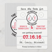 ホッケー愛のSave the Date 招待状 (正面/裏面)