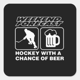 ホッケー愛好家 | Hockey With A Chance Of Beer スクエアシール