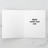 ホッケー感謝していコーチスポーツチームカラーおもしろい カード (内部)