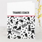 ホッケー感謝していコーチスポーツチームカラーおもしろい カード (黄色い花)