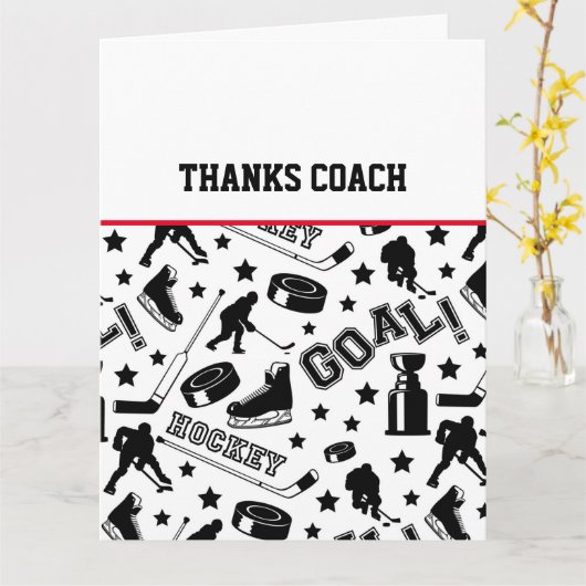 ホッケー感謝していコーチスポーツチームカラーおもしろい カード (黄色い花)