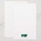 ホッケー文字緑 便箋 (正面/裏面)