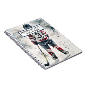 ホッケー新学期スポーツスパイラルフォトノートブック ノートブック (右側)