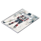 ホッケー新学期スポーツスパイラルフォトノートブック ノートブック (左側)