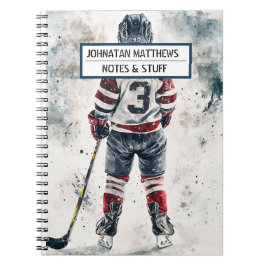 ホッケー新学期スポーツスパイラルフォトノートブック ノートブック