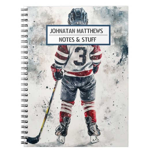 ホッケー新学期スポーツスパイラルフォトノートブック ノートブック (正面)