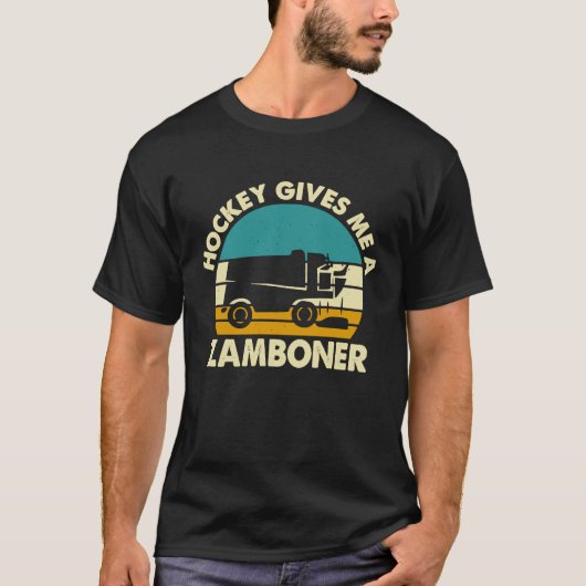 ホッケー男性へ与えの私はZamboner Tシャツ (正面)