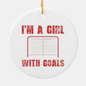 ホッケー私はゴールの女の子 セラミックオーナメント (裏面)