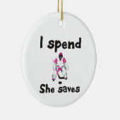 ホッケー私は彼女救の親を過ごす セラミックオーナメント (右)